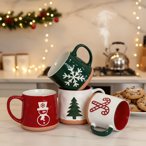 Factory Direct Sale Christmas Ceramic <b>Cup</b> and Saucer Set Elegant Holiday Tea Time Gift Boxed for Christmas Eve Dinner Party - Product Image 1