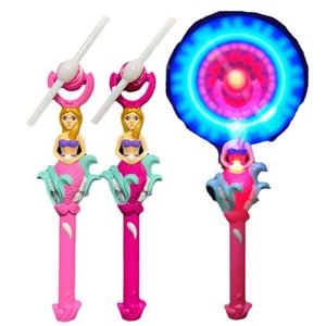 Luckykoo Wholesale Mermaid Rotating Led Glowing Windmill Magic Wand Children's Windmills Flashing <b>Light</b> up Toys Led <b>Rainbow</b> - Product Image 1
