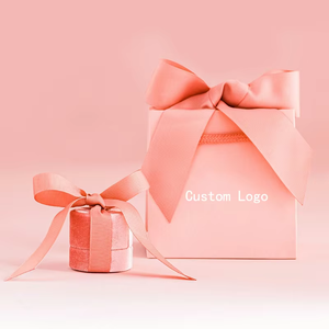 Luxury OEM Eco-Friendly <b>Biodegradable</b> Waterproof Jewelry Paperboard Small Shopping Bag with Ribbon Handle UV Printed Custom Logo - Product Image 1