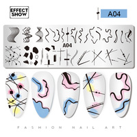 Nouveaux modèles de timbres à ongles à motif de ligne française Plaques d'estampage en acier inoxydable Outils d'art des ongles