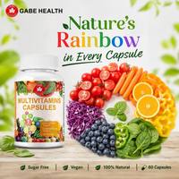 Complément Alimentaire Multivitaminé Tout-en-un en Capsules Marque Blanche : Vitamines A, C, D, E, K, Complexe B, Zinc, Fer pour le Soutien Immunitaire, Énergétique et le Bien-être