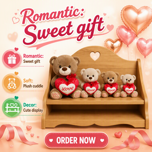 Super Soft Plush Embroidered Teddy Bear with Heart Pillow Romantic <strong>Valentine</strong> Gift <strong>for</strong> <strong>Kids</strong> and Adults - Product Image 1