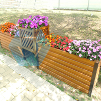 Jardinières durables en composite HDPE écologique avec roues universelles en métal galvanisé, ignifuges, étanches, 10L, anti-insectes