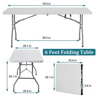 Tables de Camping, Pique-Nique, Banquet et Fête en Plastique Pliantes, Empilables, Faciles à Nettoyer, Durables, d'Extérieur, à Design Personnalisé, pour la Vente en Gros