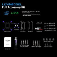 Refroidisseur d'eau pour processeur AIO LOVINGCOOL, écran intelligent à trois côtés, installation magnétique 3D à l'œil nu, triple ventilateur pour boîtier d'ordinateur de jeu