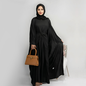 <span class=keywords><strong>Kimono</strong></span> musulman modeste personnalisé à la mode grande taille Dubai Maxi Abaya 3 pièces ensemble robes turques vêtements islamiques en gros - Product Image 4