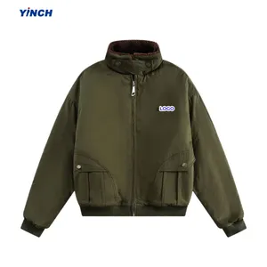 LAYENNE Winter Products Men's and Women's Thickened Patchwork Utility Bomber Jacket Padded Winter Coat - Product Image 1