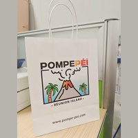 Sac en papier à provisions blanc à emporter avec logo de luxe personnalisé sac en papier a3 a4 a5 avec poignées