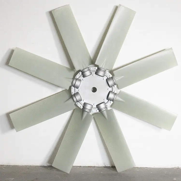 Montaj VANTİLATÖR PERVANESİ 7 yapraklı büyük fan ağır makine için jeneratör soğutma fanı hasat makinesi için motor