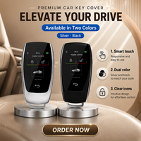 KAIFUTE CF799 Remote Kunci Mobil Pintar Universal LCD dengan Layar Sentuh 4 Tombol Bahan ABS Hitam & Perak