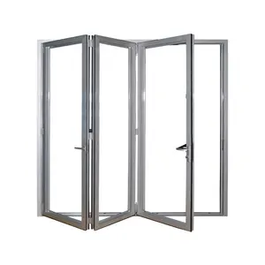 Puerta plegable de perfil de aluminio con tamaños estándar de Australia puertas plegables interiores de vidrios y aluminio