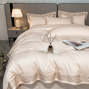 Ensemble de <span class=keywords><strong>couette</strong></span> en coton Pima haut de gamme, draps 100% pur coton, housses de <span class=keywords><strong>couette</strong></span>, résistantes à l'eau, garnissage en <span class=keywords><strong>laine</strong></span>, 300 fils/cm² - Product Image 4