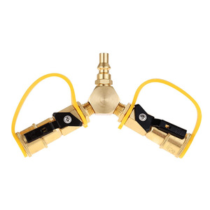 Copper Y Type <b>Adapter</b> 1/4 Inch Quick Connect <b>Plug</b> In For Gas Cylinder Connection - Product Image 5