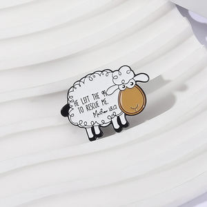 Dejó los 99 para rescatarme, alfileres esmaltados de Jesús, broches de oveja bonitos de dibujos animados, insignias de solapa para mochila, regalos de joyería divertidos para amigos - Product Image 2