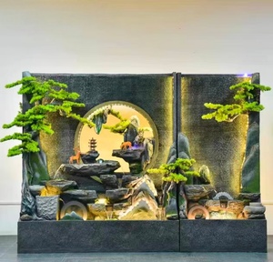 Fontaine d'eau de rocaille d'intérieur à grande échelle - Décoration de jardin zen avec un son d'eau apaisant - Product Image 1