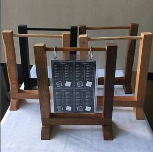 Soporte de madera para menú de doble poste, organizador de menú abatible, pantalla de menú, soporte de madera abatible - Product Image 4