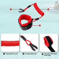 Cordon de sécurité universel 4-en-1, lanière de sécurité réglable pour WaveRunner, Jet Ski et moteur hors-bord, certifié CE BSCI