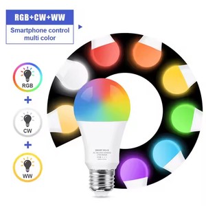9 wát wifi thông minh LED bóng đèn E27 RGB + trắng + trắng ấm tương thích Alexa/Google ứng dụng nhà kiểm soát ma thuật ánh sáng bóng Đèn AC B22/E26 - Product Image 2