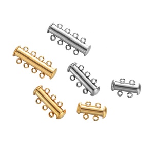 Paslanmaz çelik 4 döngüler için slayt tüp klipsler kanca DIY kolye bilezik konnektörler takı yapma malzemeleri - Product Image 4