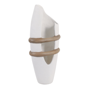 Vaso Asimmetrico Moderno in Ceramica e Legno per Fiori, Decorazione d'Accento per Tavolo o Ufficio - Product Image 3