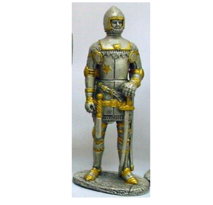 PEWTER ALLOY bar adornos PEWTER ALLOY Estatua de pie en armadura completa Caballero italiano Acabado ALEACIÓN - Product Image 5