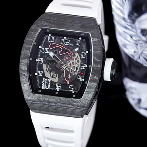 Nouvelle Arrivée 2026 Montre de Sport de Course Automatique Mécanique Squelette Forme Tonneau pour Homme avec Bracelet en Caoutchouc et Fibre de Carbone de Luxe - Product Image 2
