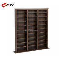 Étagère de présentation en bois pour 50 CD DVD sur pied Élégant support en bois pour CD