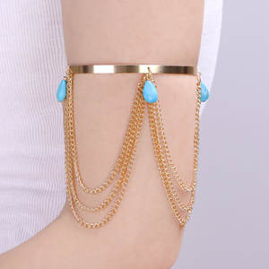 Cadena de brazo ajustable estilo punk europeo-americano con colgante de metal, brazalete abierto estilo playa, joyería para mujer - Product Image 1