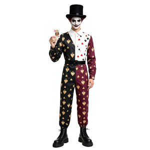 Yi Xiaoyi Disfraz de Halloween de Circo Oscuro, Mono con Estampado de Cartas de Póker, Traje de Cosplay - Product Image 4