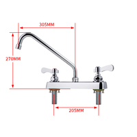 Robinet de vanne en laiton à double poignée moderne de haute qualité 8 "évier de cuisine à montage sur pont répandu bassin chaud et froid commercial