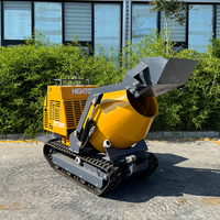 China Hightop Mini Crawler Dumper mit Betonmischer Beton trommel Racked Dumper Truck Loader Bester Preis