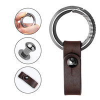 Porte-clés mousqueton en titane de forme ronde, outil de poche EDC portable, support de clés de voiture durable anti-perte, équipement de plein air, boucle métallique