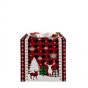 Camino de Mesa y Mantel de Lino Estampado Navideño Reutilizable Vintage Elonna 2026 para Decoración de Fiestas en el Hogar, Hotel y Cocina - Product Image 4