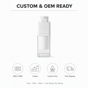 Bouteille vide à pompe airless personnalisée OEM ODM en gros, rechargeable, pour voyage, lotion, soins de la peau, cosmétiques 15ml 30ml 50ml - Product Image 5