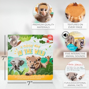 Livre sonore amusant Touch and Feel pour bébés et tout-petits Livre sensoriel interactif avec bruits d'animaux - Product Image 4