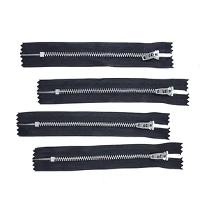 High Quality 4# Stainless Steel Zipper Custom Length Zipper Metal Zipper