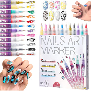 <span class=keywords><strong>Pennarelli</strong></span> <span class=keywords><strong>per</strong></span> Nail Art in 12 Colori, Asciugatura Rapida, Penna <span class=keywords><strong>per</strong></span> Graffiti su Unghie 0,5 mm, Pennarello Acrilico 3D Fai-da-Te, Strumento <span class=keywords><strong>per</strong></span> Disegno e Decorazione Unghie - Product Image 3