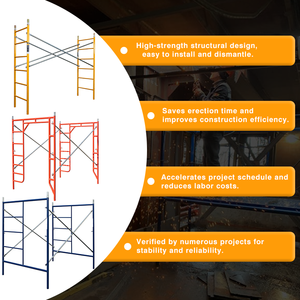 Sistema di impalcature Walk-Through in acciaio <span class=keywords><strong>regolabile</strong></span> ruote telaio struttura ponteggio torre per esterni officina costruzione esterna - Product Image 3