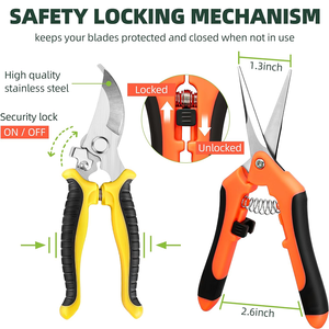 Chất Lượng Cao 3 Gói Cây Cảnh Kéo Đặt Thép Không Gỉ Cắt Tỉa Kéo Cho Hoa Chi Nhánh Cây Công Nghiệp Cấp Công Cụ Làm Vườn - Product Image 4