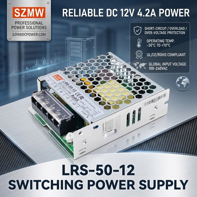 SZMW LRS-50-12 50W Security Power Supply, Switching Power Supply, 24/7 Continuous Operation, Full Protection, CE & RoHS Approved