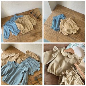 Conjuntos de ropa de otoño para niña recién nacida de 0 a 3 meses, Top de pana de algodón con manga voladora + Pantalones cortos con brotes de flores, conjuntos de ropa para niñas pequeñas - Product Image 2