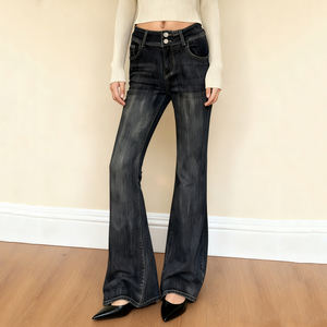 Jeans Básicos Minimalistas de Pierna Recta y Corte Ajustado, Estilo Urbano, Pantalones Casuales de Diseño Versátil, Elegantes y Estilizadores - Product Image 3