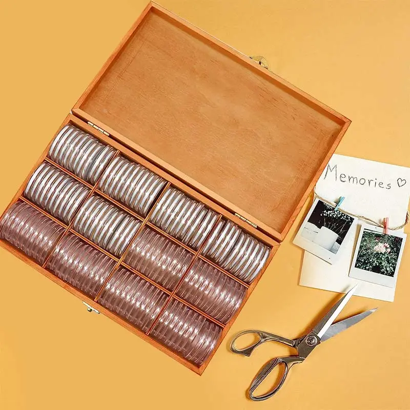 Пользовательский ретро коричневый квадратный деревянный ящик витрина коллекция монет высокого качества коллекция монет деревянная коробка