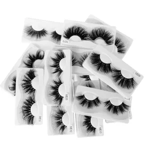 Plastic Lash Bags New 27mm Eyelashes Lashes Packaging Eyelash Glue Lesh Design 5D Mink Hand Made Fur Paypal Thick Soft Material