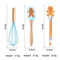 3 Stück Weihnachts kuchen Backwerk zeuge Silikon Spatel Baumwoll matte Geschenkset für Teig Backen und Egg Beater Perfekter Back anzug