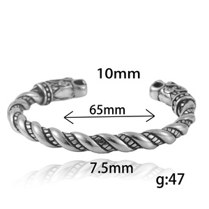 Tibetan Silver Twisted Dragon Open <b>Bangle</b> For <b>Men</b> And Women Jewelry Gift Fashion Bracelet 28mm - Product Image 5