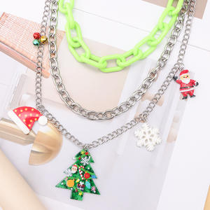 Chaîne de taille Hip Hop multicouche en acrylique et métal avec pendentif de Noël, chaîne de corps unisexe tendance - Product Image 4