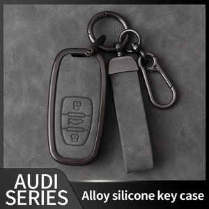 Nouveau produit gris <span class=keywords><strong>double</strong></span> cuir métal pour clés de voiture <span class=keywords><strong>clé</strong></span> de couverture de voiture nouveau design - Product Image 2