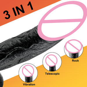 Grosir terbaik baru Dildo listrik besar bergetar pemanas teleskopik Penis perempuan Dildo besar Vibrator untuk wanita - Product Image 6