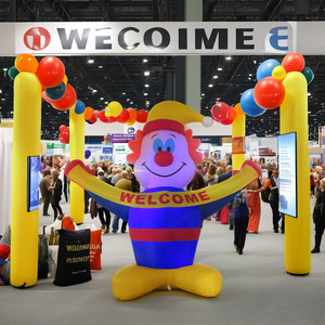 3m de altura gigante inflable bienvenida Joker dibujos animados <span class=keywords><strong>con</strong></span> luz LED colorido globo de payaso para eventos de publicidad al aire libre - Product Image 5